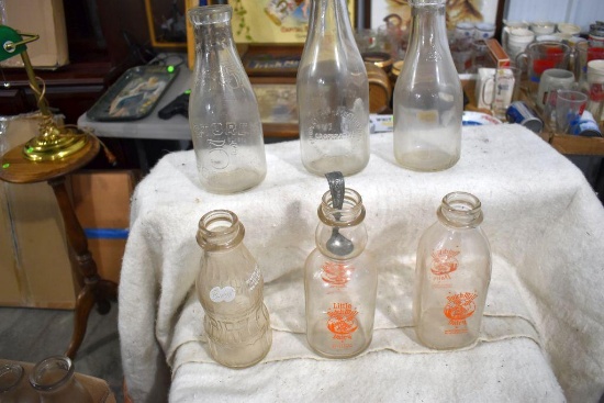 Assortment of Dutchmill Dairy Milk Bottles And Other Milk Bottles