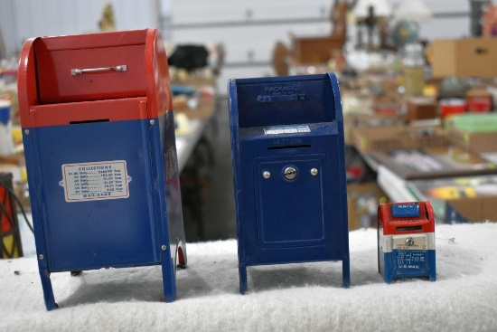 (3)Tin Mailbox Banks