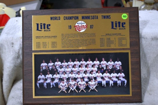 1987 MN Twins World Series Champ Team Plaque