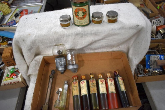 Conoco oil sample tubes, general oil items