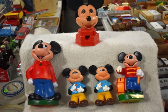 Mickey Mouse Bank, Gumball Machine and Toys