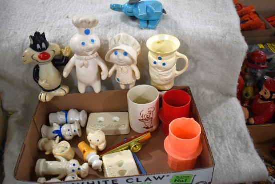 Pillsbury dough boy figurines, Mugs, Sylvester bank