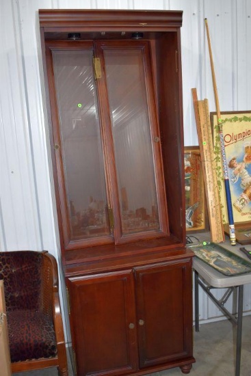 Wooden, Glass Shelved ,Lighted Display Cabinet