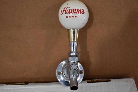 Hamm's Beer White Ball Tap Handle Marker with spout