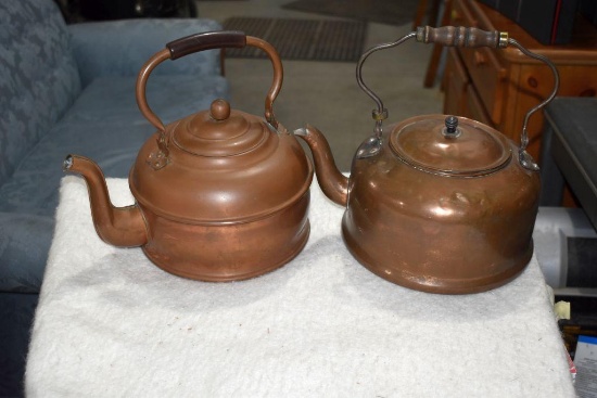 (2)Large Copper Coffee Pots