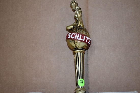 Schlitz Beer Lady On Globe Tap Handle Marker