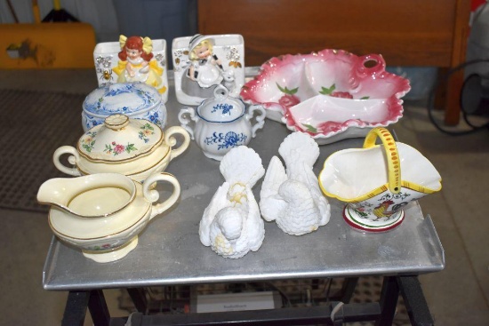 Assorted Porcelain Planters, Porcelain Plates
