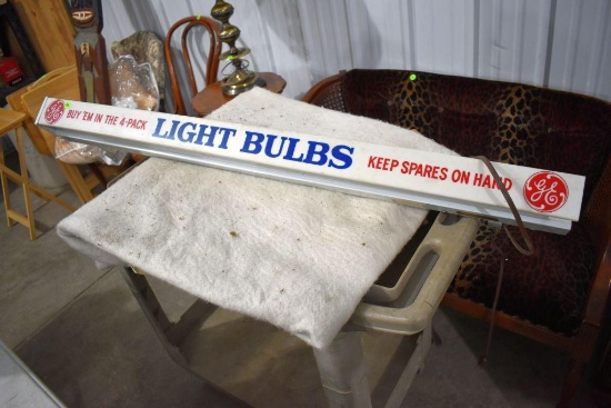 48" Hanging Light With GE Light Bulb Advertising
