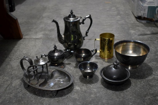 Serving Pitcher, Creamer And Sugar, Butter Dish