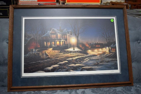 Terri Redlin Signed Print, Lights Of Home, 4195 Of 9,500 Framed And Matted, 32''x22''
