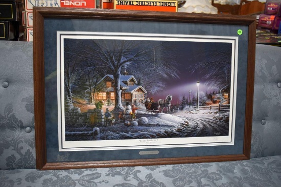 Terri Redlin Signed Print, Winter Wonderland, 4452 Of 29,500, Framed And Matted, 22''x31''