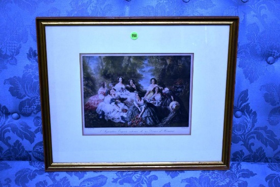 Emprems Surrounded By Her Ladies in Waiting by Franz Xanver Winter Halter Signed Print, Framed,