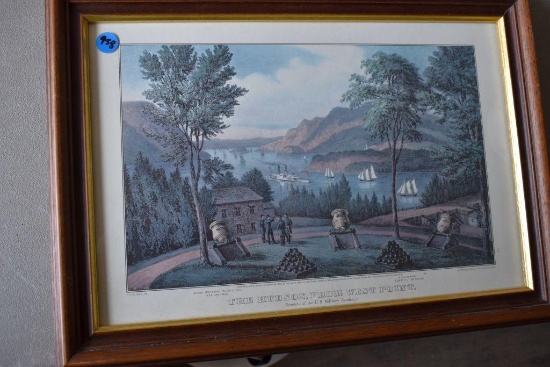 (3) Currier Knives, Prints, Hudson From West Point, The Steam, All Reprints