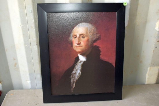 28''x9.75'' Framed Picture Of George Washington
