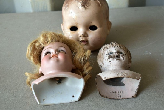 Assortment Of Vintage Doll Heads