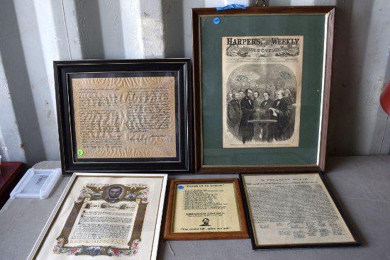 (4) Framed Historical American Documents