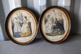 (2) Framed Victorian Style Ladies Pictures 14.75''x17''