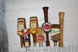 Pearl, Bosch, Old Chicago, Iron City Beer, Bock Beer Tap Handle Markers, (7 total)