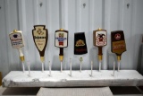 (6) Henninger, Heidelberg, Heileman Light, Duquesne, Wiedemann, Kingsbury Tap Handle Markers