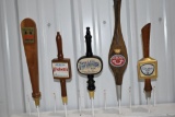 (5) Pickett's, Stevens Point, Meister Brau, Tuborg, Prior Tap Handle Markers