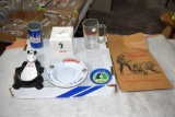 Hamm's Mug, Bank, Ashtray, Spoon Holder, Paper Bag
