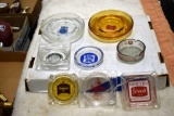 Assortment of Beer Advertising Ashtrays