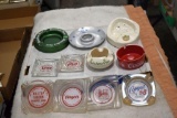 Assortment of Beer Advertising Ashtrays