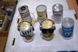 Budweiser, Primo, Falstaff Radios, Budweiser Lamp, and Miller, Miller Lite Dancing Beer Cans