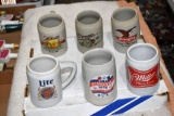 Assorted Beer Mugs, Miller, Schell's, Olympia and others