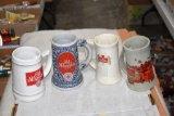 4 Old Milwaukee Beer Mugs