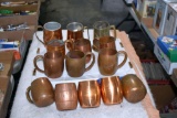 Copperware Mugs some with Miller Beer advertising and Other Advertising