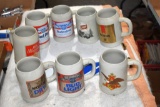 Assorted Beer Mugs Including Budweiser, Old Milwaukee, Schlitz, Michelob, Bud Light