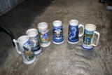 6 Old Style Beer Steins