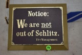 Plastic Schlitz Beer Sign