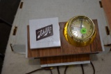 Working Schlitz Beer Lighted Sign With Keg Clock