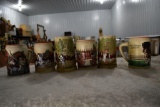 (6) Assorted Budweiser Ceranmarte Steins