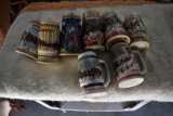 Budweiser Steins, 1985, 1986, 1988, 1982, 1983, (8 Steins Total)
