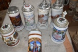 Lidded Steins, (2) House Of Heileman, Steven Points Brewery (1990) Stevens Point #44,Stevens Point