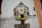 Schlitz 1970's Lighted Desk Top Beer Sign With Clock (Working)
