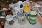 Assortment Of Mugs (10) Total, Corona, Sam Adams, Miller Lite, Lowenbrau, Moose Head, Jax,