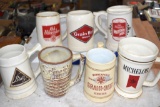 Assortment Of Mugs (7) Total, Grainbelt, Old Milwaukee, Michelob, Blatz, Schmitt,