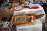 Assortment Of Tins, Wooden Items, Miller Lite Beer Can Plane