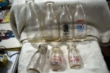Assortment Of Rochester Dairy And Marigold Milk Bottles