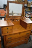 Oak 3 Drawer Dresser With Hankie Boxes