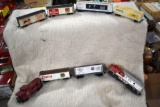Model train cars with beer advertising