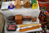 Wooden, Metal banks and advertising rulers