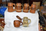 Wooden Beer Mugs (6 Total)