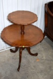 Pie Crust Two Tier Walnut Table