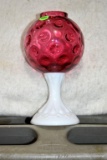 Fenton Coin dot Rose bowl