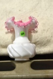 Fenton Silvercrest Pink glass Ruffed Vase
